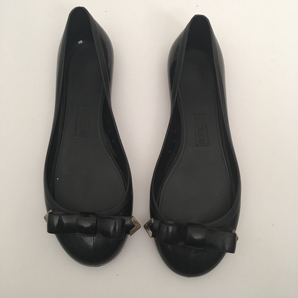👗 J. Crew Jelly Bow Ballet Flats w/ gold Accent - Picture 1 of 7